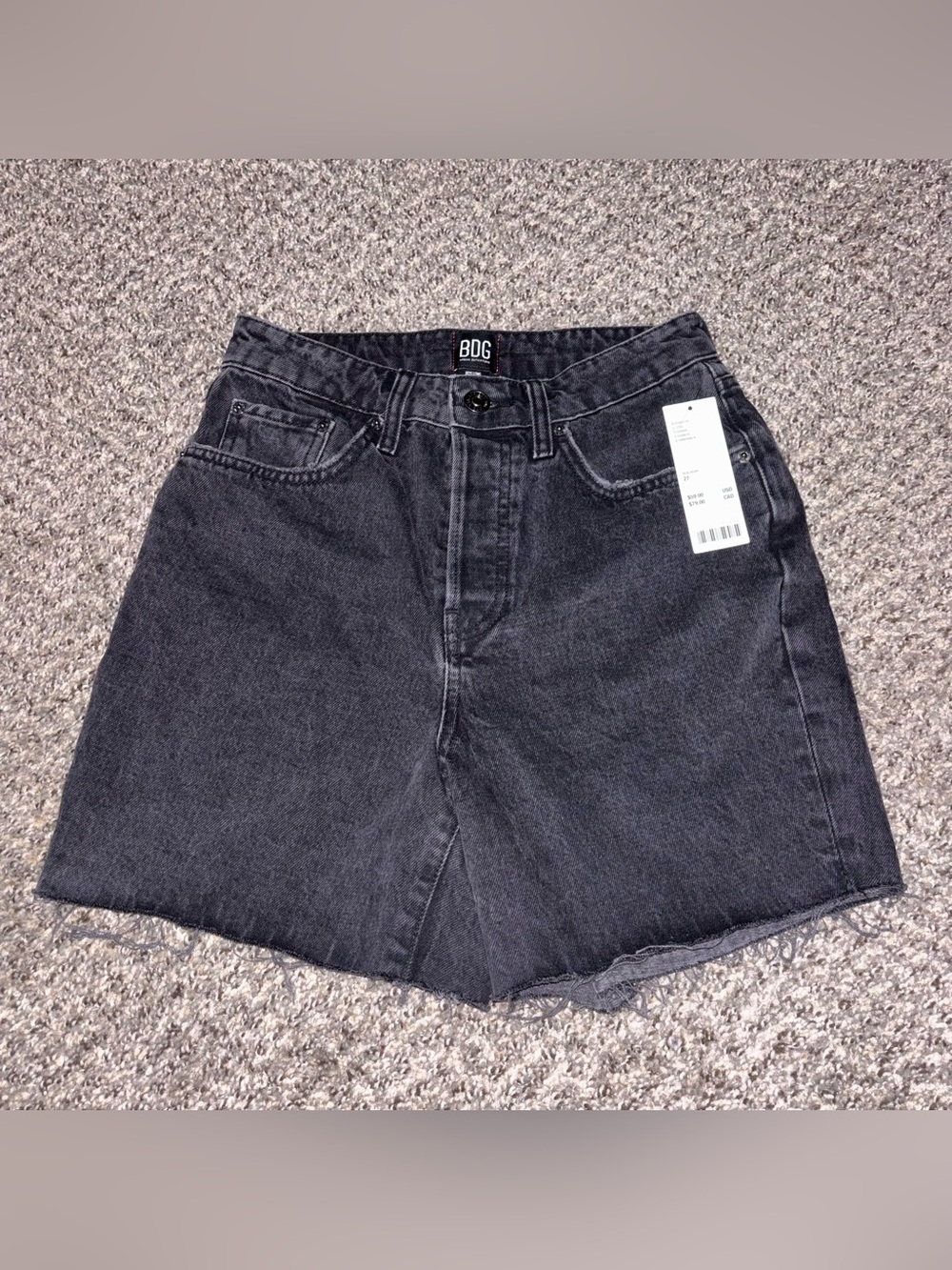 New NWT Size 27 BDG by Urban Outfitters Black Denim Jean Shorts